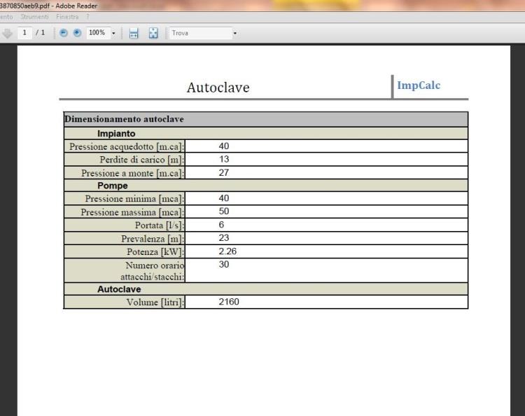 IMPCALC calcolatrice impiantistica ImpCalc v1.0 è una raccolta di calcoli in campo impiantistico.