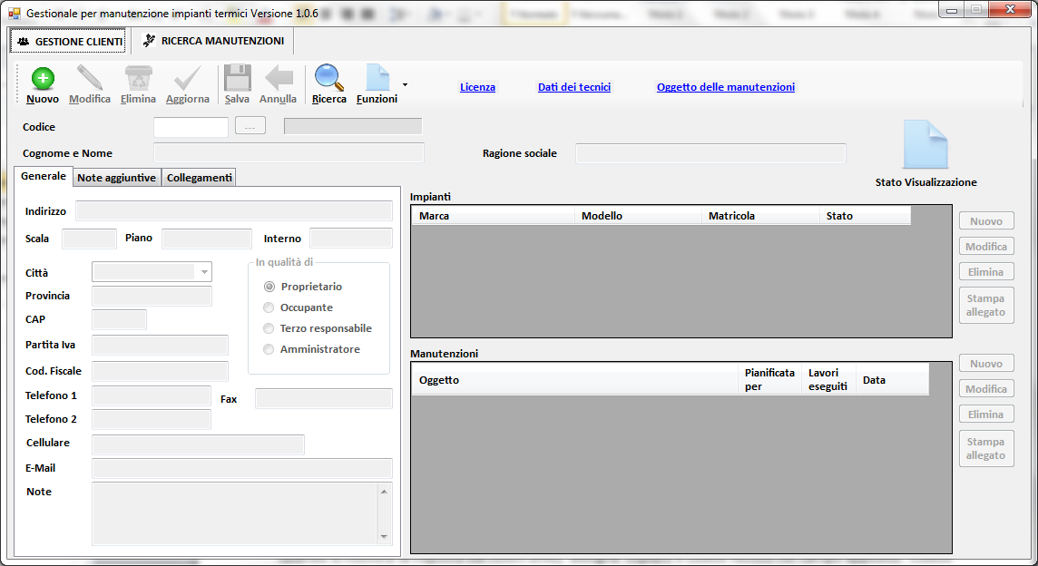 Introduzione Il software nasce per aiutare le imprese di manutenzione di impianti termici a gestire in modo semplice e intuitivo il proprio parco clienti.
