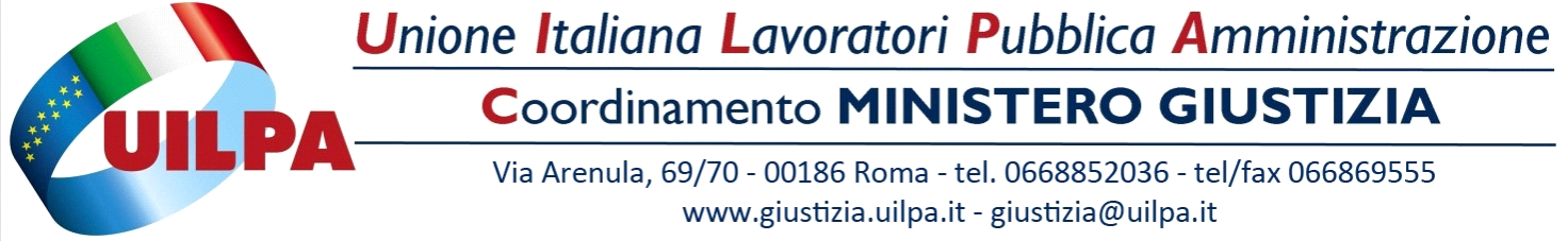 Prot. 99/05/2015/uil Roma, 15 maggio 2015 On. Andrea Orlando Ministro della Giustizia Dott. Giovanni Melillo Capo di Gabinetto Dott.