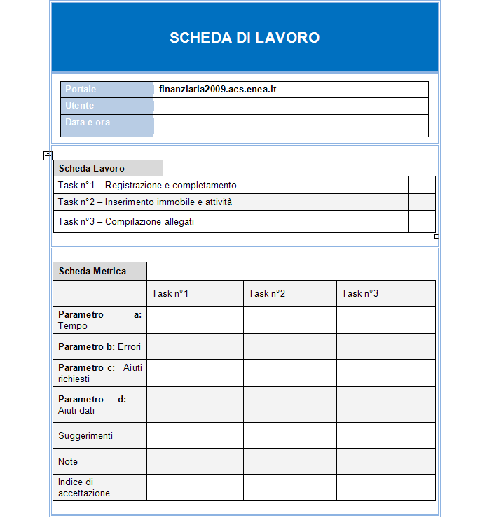 Test Usabilità I test di usabilità hanno riguardato le seguenti classi di utenza: 10 utenti generici; 10