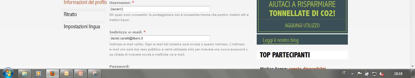 Selezione della password personale - 2 Scendi in basso nella pagina Qui dovrai inserire e confermare la tua nuova password.