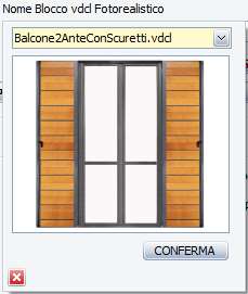 PORTE ESTERNE 3D STANDARD Per le porte si procederà in modo del tutto analogo al caso precedente, scegliendo il tipo di porta, inserendo i dati richiesti ed indicando, dopo avere cliccato su DISEGNA,