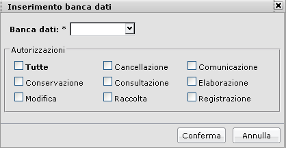 sulla terza, il sistema consente di indicare le banche dati affidate all'incaricato e le