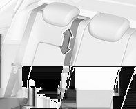 74 Oggetti e bagagli Estrarre la cintura di sicurezza dalla guida dello schienale e posizionarla dietro in fermo come indicato nell'illustrazione.