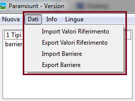 Figura 40 - schermata secondaria PARAMOUNT : dettaglio sulle informazioni presenti per ogni barriera Il database consente, tramite la funzione export, l esportazione in excel di dati che