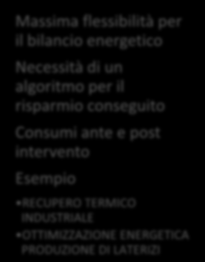 Standard (> 20 Tep) Progetti analitici (> 40 Tep) Progetti consuntivo (> 60 Tep) Certificati Bianchi Le metodologie di rendicontazione Semplicità di presentazione richieste Nessuna misurazione