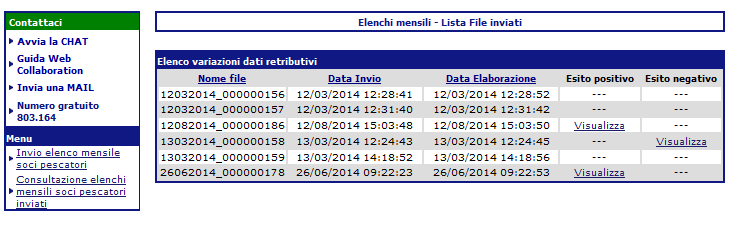 Nel caso in cui l invio non dovesse andare a buon fine per altri motivi, l applicazione visualizza un messaggio di un errore generico (Figura 27) e si deve procedere a un nuovo invio ripetendo i