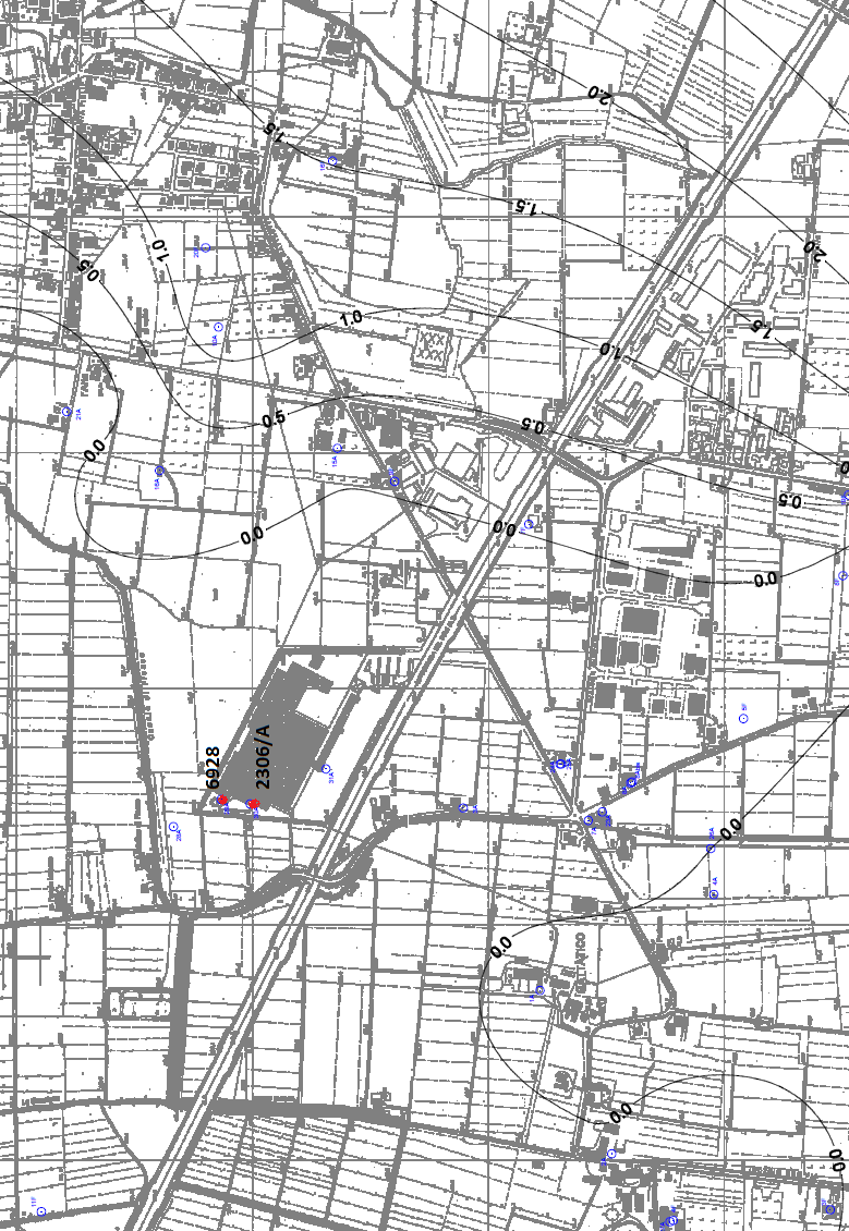 ELABORAZIONE DATI DEL 2006 I dati elaborati in questa campagna sono consistiti nella misura del livello statico dei pozzi artesiani presenti sia all interno dello stabilimento che nell intorno al