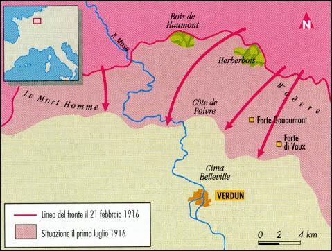 Le date della Grande guerra 1916 A Verdun, i francesi a caro prezzo riescono a difendere il loro territorio da un terribile