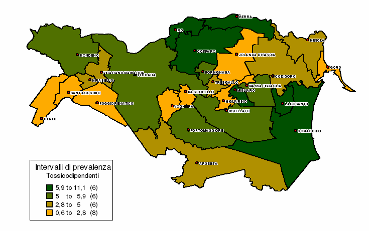 Centro Nord 5,7 Ovest 3,0 Sud Est 5,4 Tasso di prevalenza