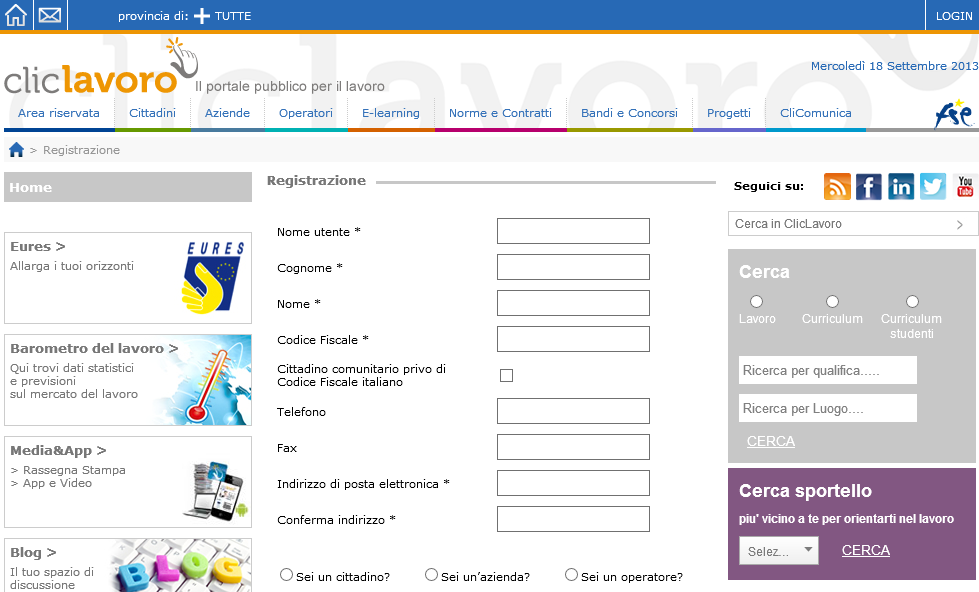 Il sistema visualizza, così, una pagina in cui è possibile indicare tutti i dati necessari (Figura 3). Figura 3 1.