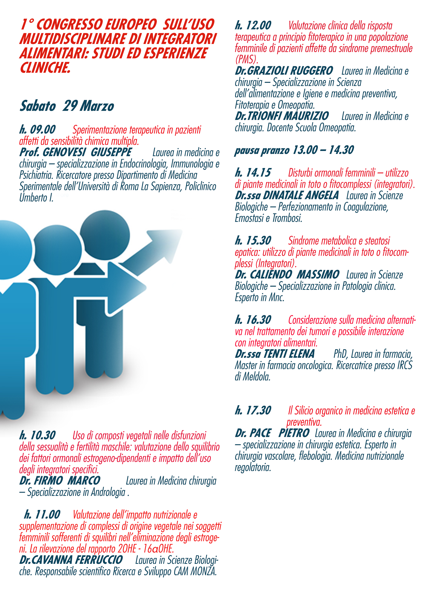 Gli orari previsti per i vari interventi