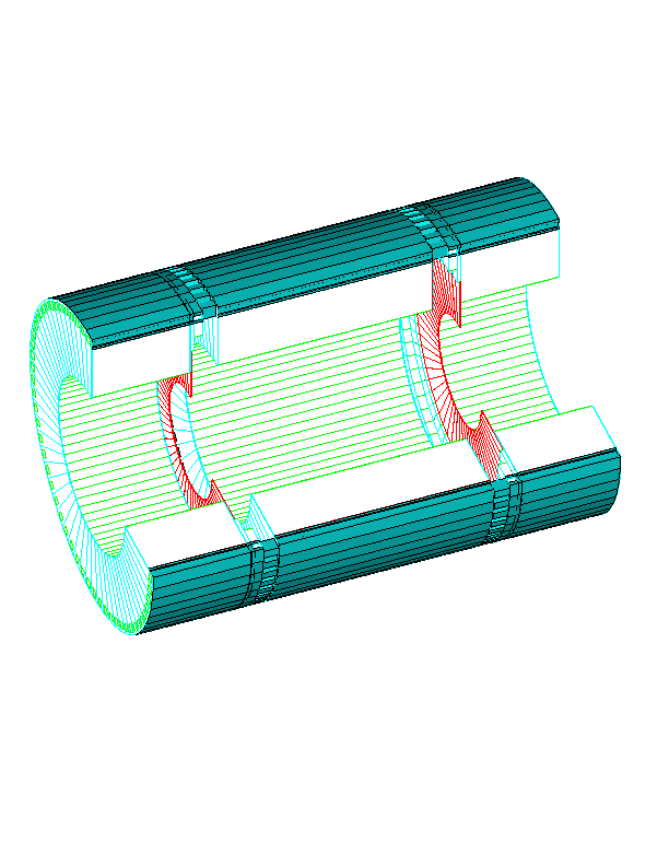 2.7 La calorimetria in ATLAS. 55 Figura 2.15: Struttura del barrel del calorimetro adronico di ATLAS. Alle due estermità è visibile l extended barrel [21].