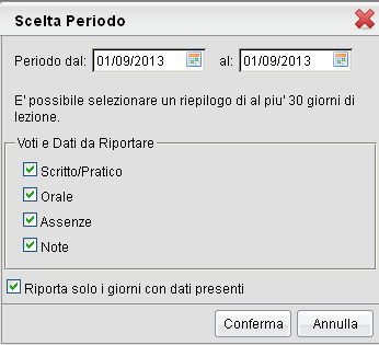 Alla conferma sarà disponibile il file PDF da salvare, visualizzare o stampare oppure creare un file XLS.