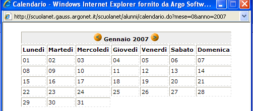 Cliccando sulla descrizione della materia, si accede al registro elettronico del docente.