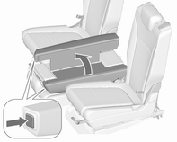 Sedili, sistemi di sicurezza 49 In posizione poltrona, i sedili esterni possono essere spostati anche trasversalmente, quando lo schienale del sedile centrale viene ripiegato e funge da bracciolo.