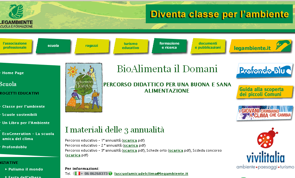 Pagina web dedicata su www.legambiente.