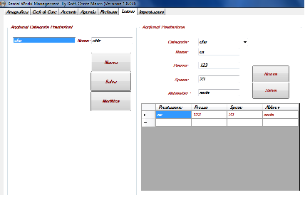 Listino: D iviso in due riquadri molto semplice da compilare in quanto abbiamo a sinistra la categoria prestazioni (protesi, chirurgia ecc.