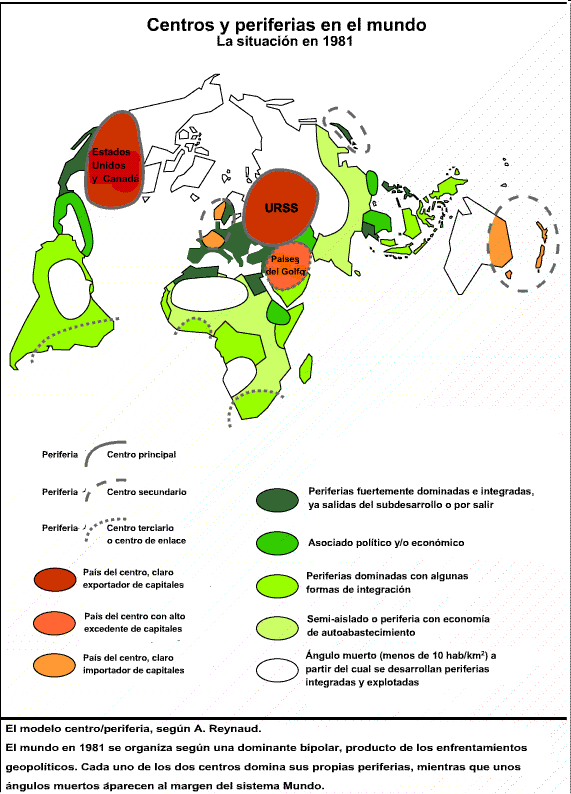 Lo schema Centro - Periferia Mette in evidenza i luoghi geopoliticamente dominanti.