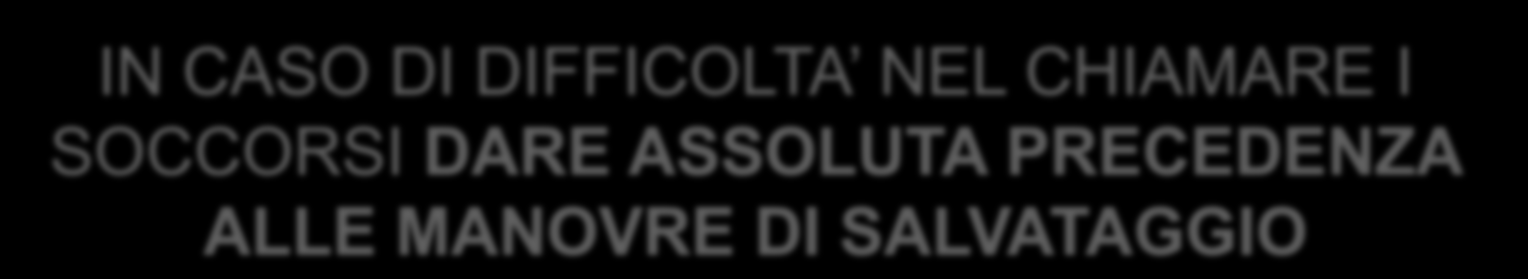 GESTIONE DELL EMERGENZA CHIAMATA AL 118 (numero Unico Emergenze UE 112) altezza da terra ambiente chiuso / aperto / confinato stato dell infortunato - sospensione