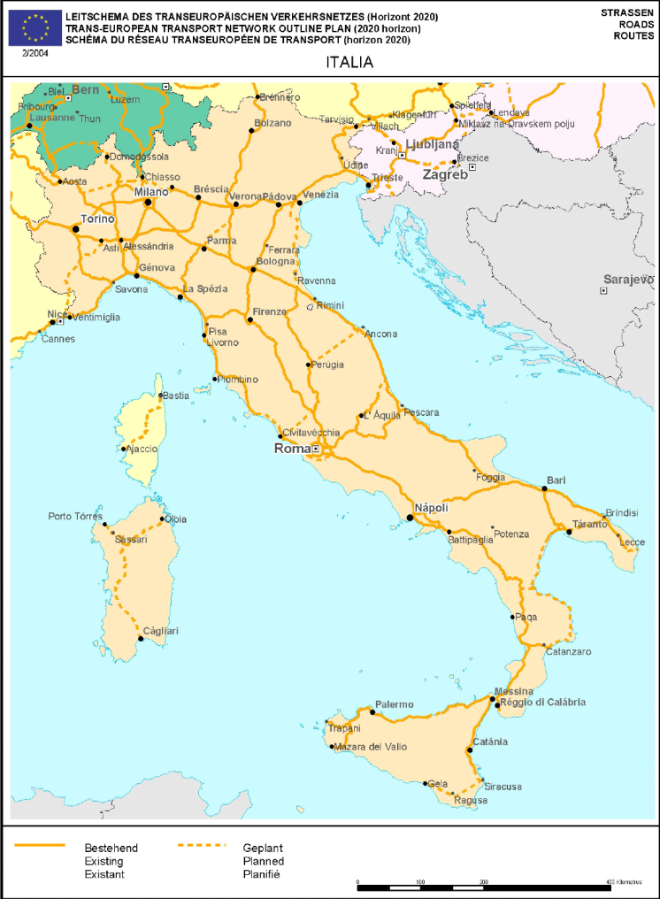 Nel 2008 viene emanata la Direttiva 2008/96 sulla Sicurezza delle infrastrutture La Direttiva si applica alle strade che fanno parte della rete TERN. La rete TERN in Italia comprende 8.
