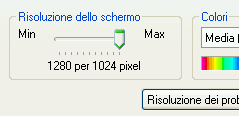 1C - REGOLAZIONE DI PROPRIETÀ SCHERMO Gli elementi di PROPRIETA SCHERMO che rivestono particolare interesse per facilitare l accesso al pc ad utenti con ipovisione sono la risoluzione e l aspetto del