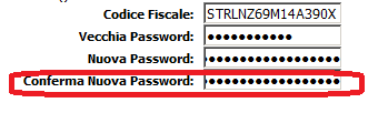 ISTRUZIONI COMUNI PER IL CAMBIO PASSWORD Schermata cambio password centralizzata Azienda USL8 Arezzo Inserire il proprio CODICE FISCALE Inserire la password correntemente in uso Inserire la nuova