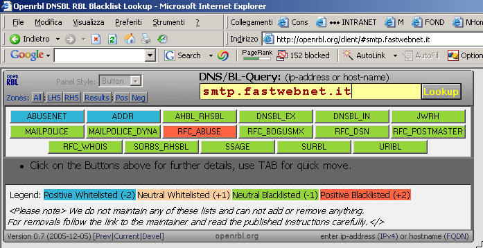 Verifica dell SMTP di Fastweb