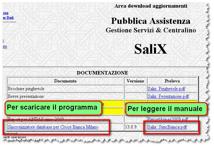2 Prelievo del programma Dal programma Salix scegliere Menù > Fine > Informazioni Oppure raggiungendo il sito http://www.panozzoinformatica.it/upd_salix.