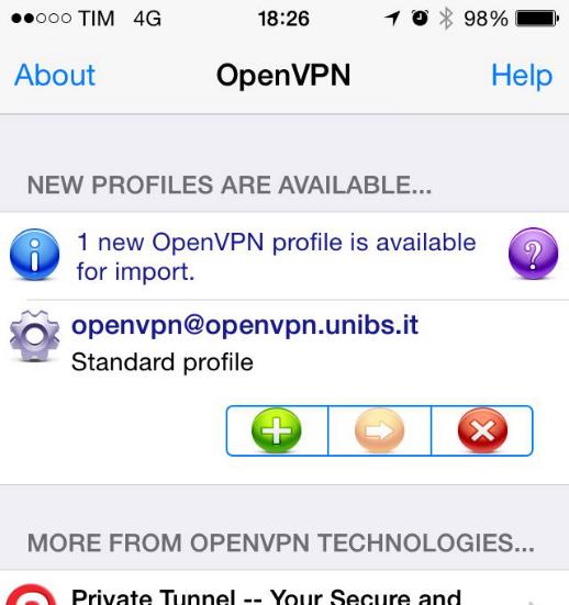 Cliccare sul link denominato Yourself (user-locked profile) per importare il profilo personale vpn; Selezionare