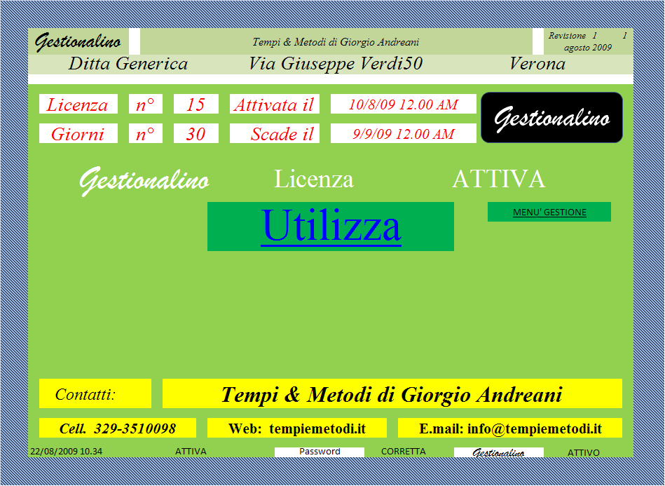 Alla selezione della casella sotto riprodotta otterremo l apertura della finestra o menù a seguito visualizzata.