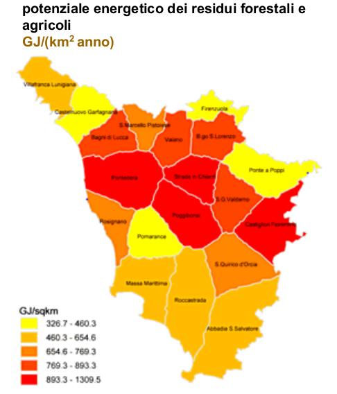 Previsione utilizzo BM al 2030 19 Toscana e biomasse La Toscana è la regione