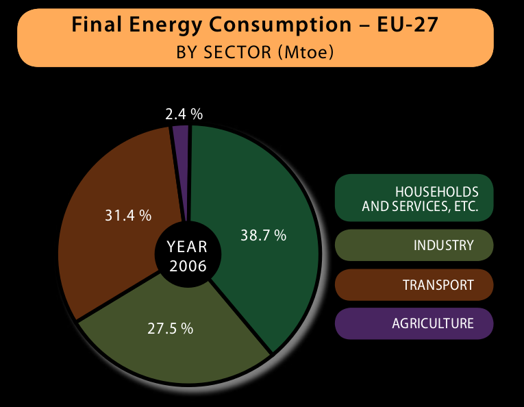 In che modo consumiamo l energia? EU-27 il 32% cons. En.