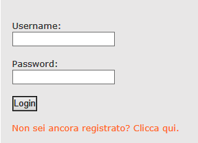 it si troverà di fronte a questa schermata: Non essendo un utente ancora registrato alla piattaforma il primo passo è quello di ottenere una Username e una Password per accedere alla piattaforma.