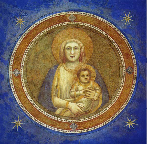 Uno sguardo che ti abbraccia - La Bellezza di Maria La prima immagine che si vede, entrando nel nostro sito web, è quella di Maria dipinta da Giotto nella volta della Cappella degli Scrovegni.