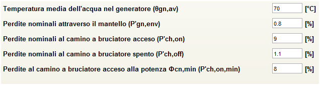 71 IMPIANTO CARATTERISTICHE GENERALI Temperatura media dell acqua: 70 gradi Perdite nominali al mantello: 0.