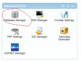 19. Andate alla dashboard e fate clic su Database Manager 20.