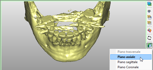 5 6 Puoi usare lo strumento sezione (7) per rimuovere i denti superiori e vedere il piano occlusale dei denti