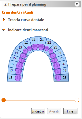 In caso di mascella completamente edentula, possiamo creare un intero set di denti utilizzando la procedura