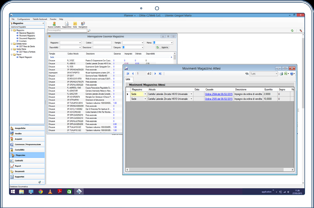 modulo ERP/GESTIONALE GESTIONE ORDINI GESTIONE MAGAZZINO GESTIONE MATRICOLE 10 11 12 Il modulo gestionale di SYSLab PLANNER+ si avvantaggia dell interfaccia utente user friendly e dell integrazione