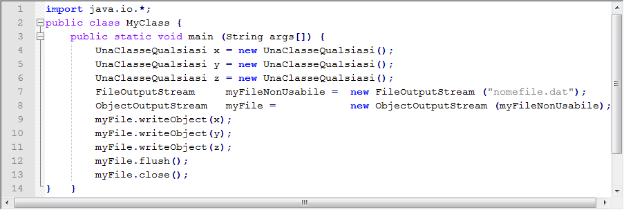 JAVA File e Flussi File strutturati Scrittura FILE STRUTTURATI: SCRITTURA Con la classe FileOutputStream scrivo fisicamente sul file.