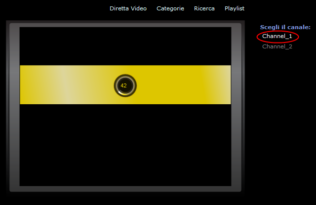 Visualizzazione playlist Scegliendo la voce di menu Diretta video viene mostrata la pagina della diretta.