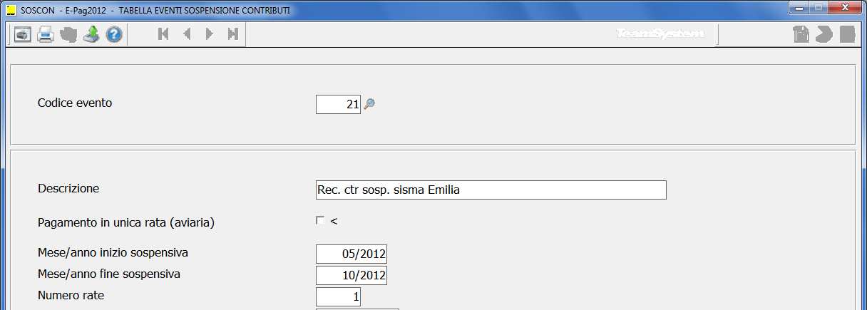 Sisma Emilia Romagna contributi sospesi Decreto Legge n. 174 del 10 ottobre 2012, art. 11, comma 6 L art.