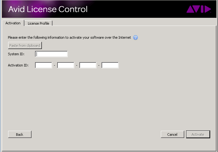 Installazione Configurazione del del software sistema Passaggio 4 (attivazione della licenza software Avid): Accedere a Start/Programmi/Avid/Utilities/Avid License Control.