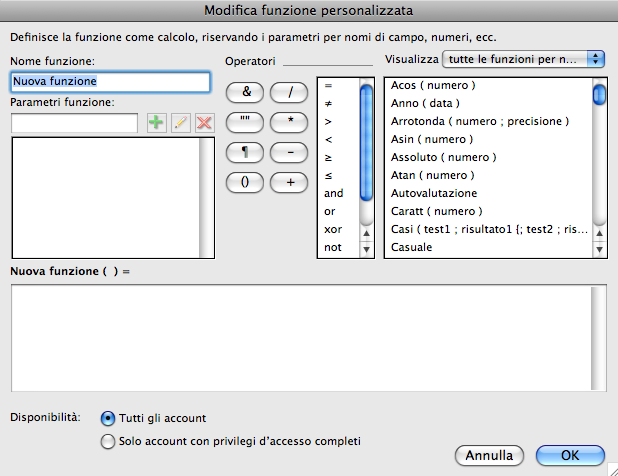 Capitolo 3 Personalizzazione delle soluzioni di database 20 Creazione di funzioni personalizzate Utilizzare Funzioni personalizzate per creare funzioni personalizzate che possono essere riutilizzate