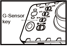 Avviare la registrazione video mediante modalità SENSORE G English G-Sensor key Italiano Tasto Sensore G Portare il tasto Sensore G su "ON", in modo che MASTER rilevi attivamente la variazione di