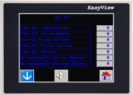 Set-Up Dal menu principale, premendo il tasto Set-UP, si accede alla pagina delle variabili di sistema, raffigurata di seguito.