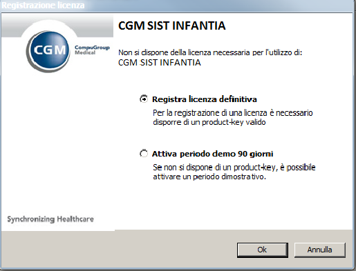 1.5 IMPOSTAZIONI Al primo avvio del gestionale di cartella clinica, dopo l installazione di per INFANTIA, viene richiesto di configurare i servizi che si desidera attivare.