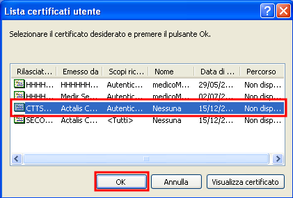 1.5.2 Configurazione Nel campo ASL di riferimento fare clic sulla freccia e selezionare dall elenco l ASL di appartenenza. 1.5.3 Certificato di firma digitale Nel campo Certificato di firma digitale