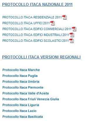 Protocollo Itaca Regioni che